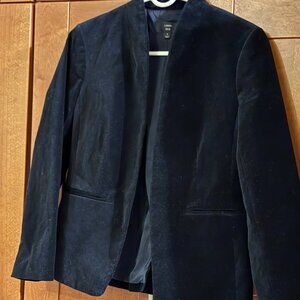 J CREW 365 Women 24 Black Cotton Velvet Going Out Blazer Jacket Top